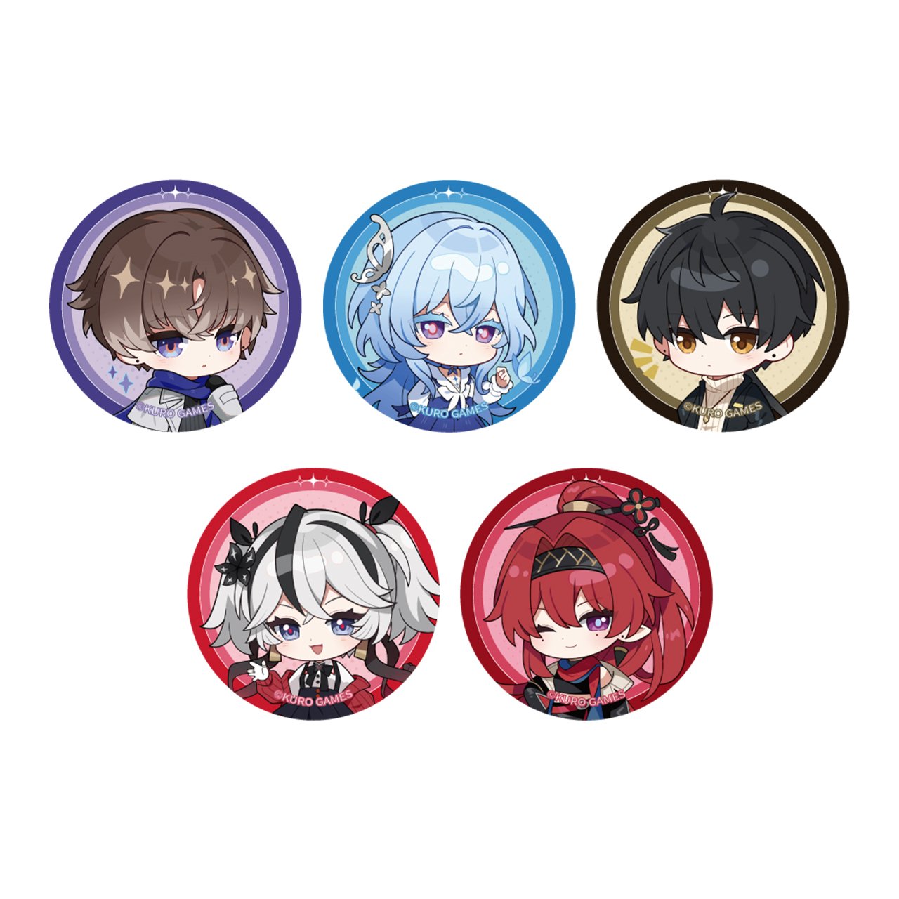 Wuthering Waves Winter Invitation Series Chibi Mini Metal Pin Set
