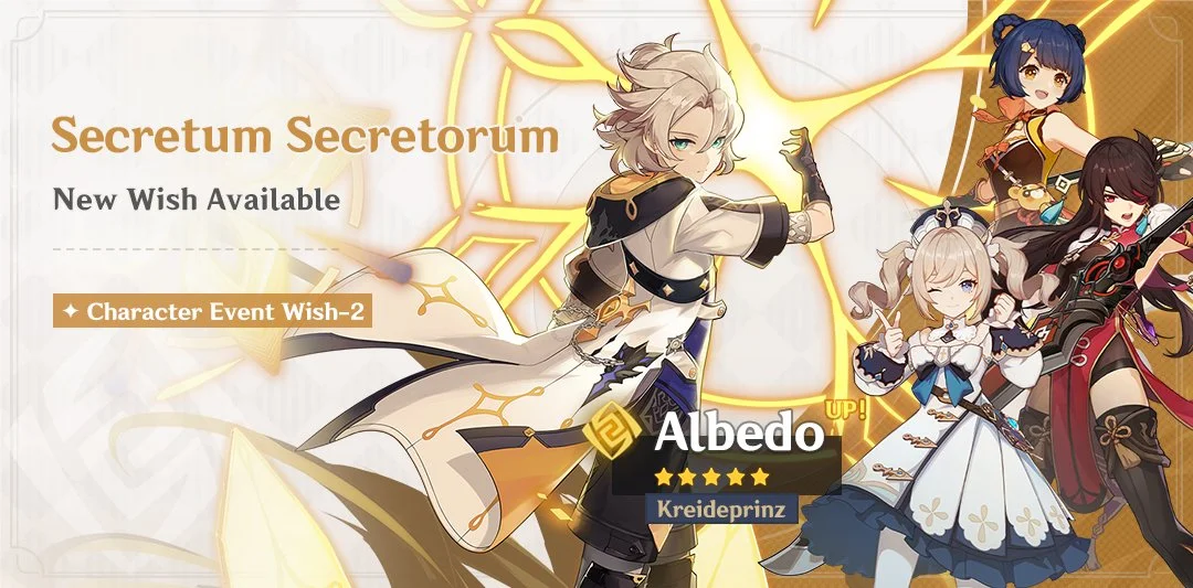 Event Wish "Secretum Secretorum" - Boosted Drop Rate for "Kreideprinz" Albedo (Geo)!
