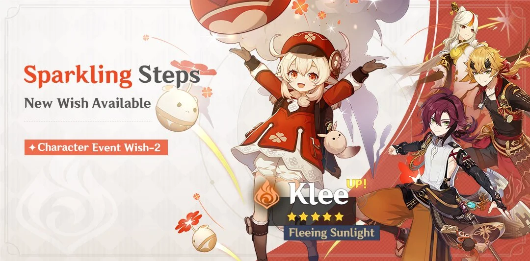 Event Wish "Sparkling Steps" - Boosted Drop Rate for "Fleeing Sunlight" Klee (Pyro)!