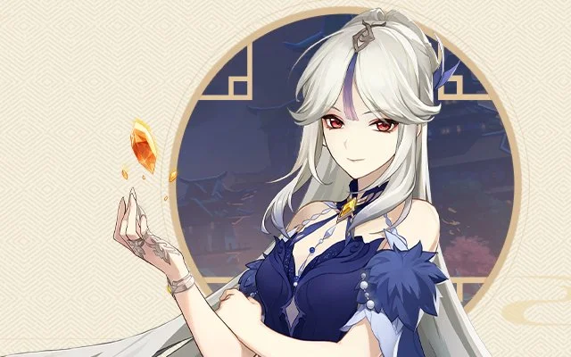 "I guess this is warranted. It's beautiful outside, and you're here to see it with me." – Ningguang's New Outfit Showcase "Orchid's Evening Gown"