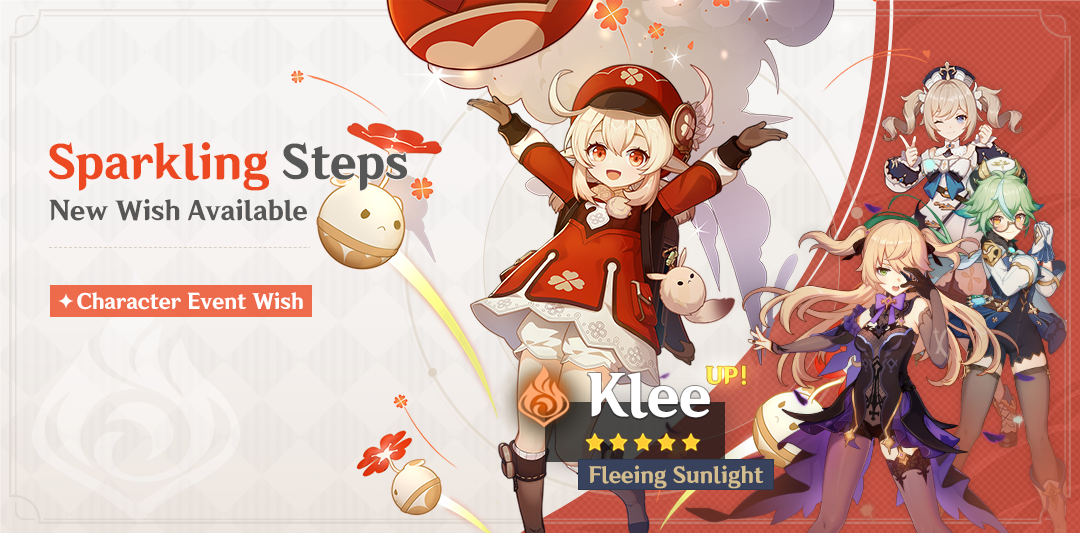 Event Wish "Sparkling Steps" - Boosted Drop Rate for "Fleeing Sunlight" Klee (Pyro)!