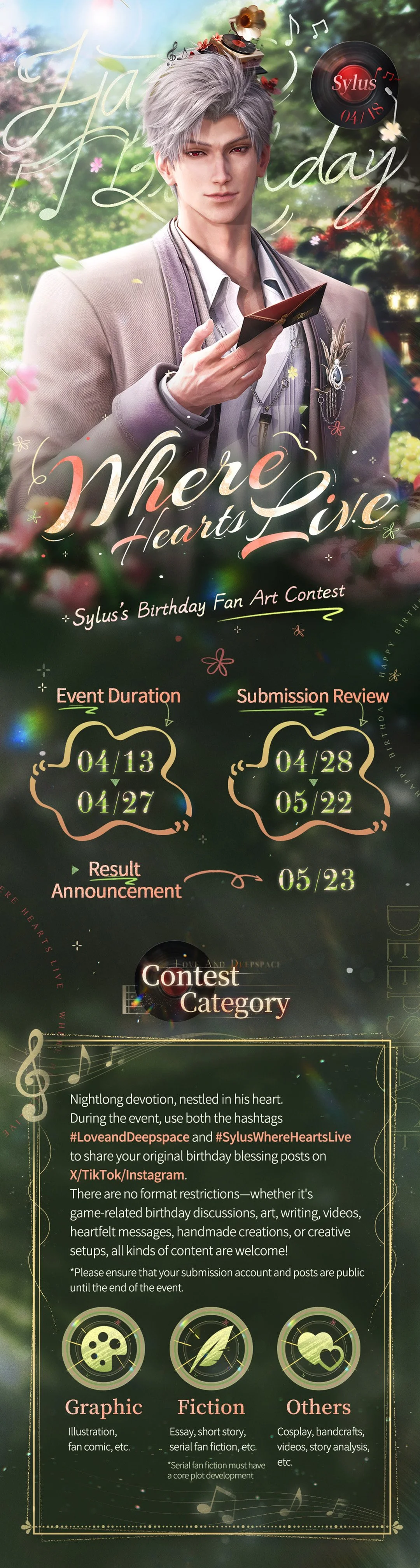 Love and Deepspace | Sylus's Birthday Fan Art Contest