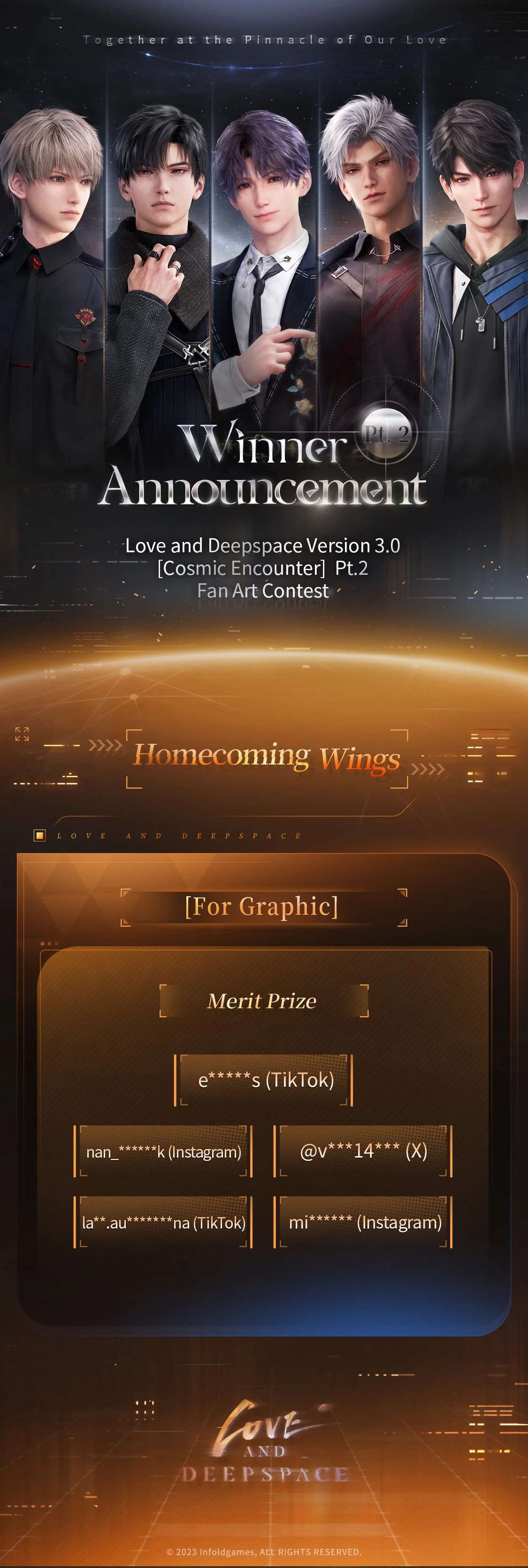 Love and Deepspace | Version 3.0 Cosmic Encounter Pt. 2 Fan Art Contest