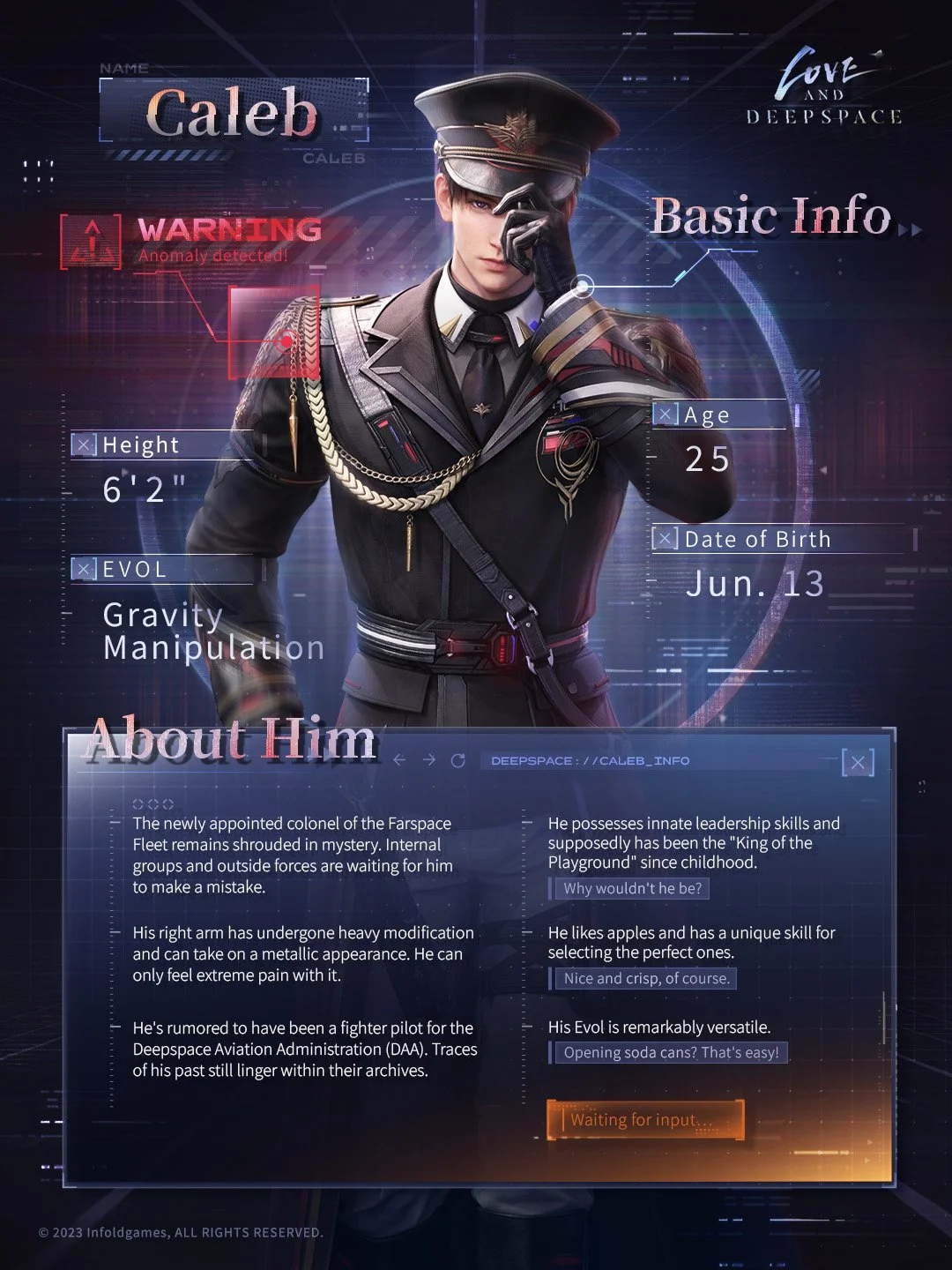 The newly appointed Fleet Colonel of the Farspace Fleet is monitored by various groups and forces.
