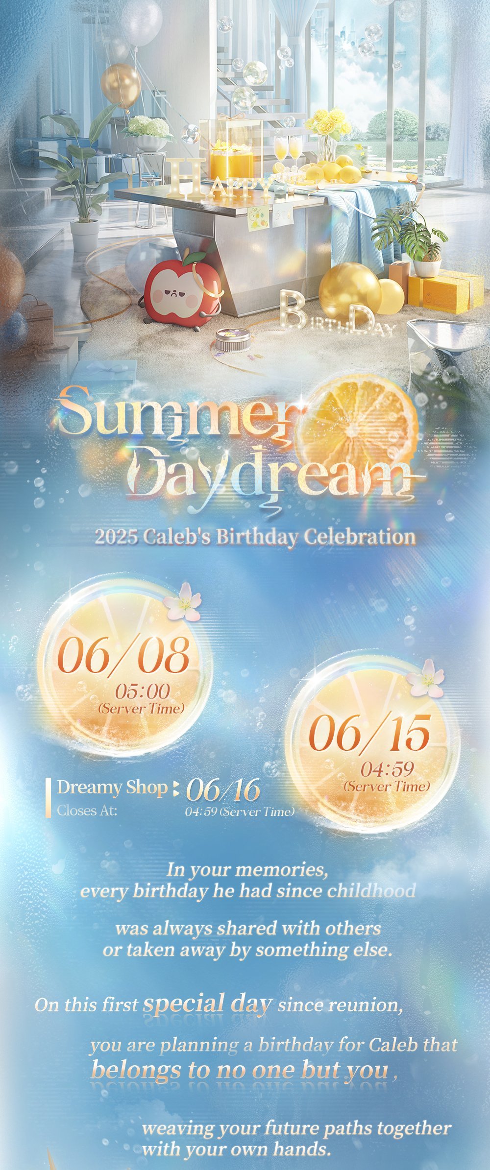 Caleb's birthday event is here!