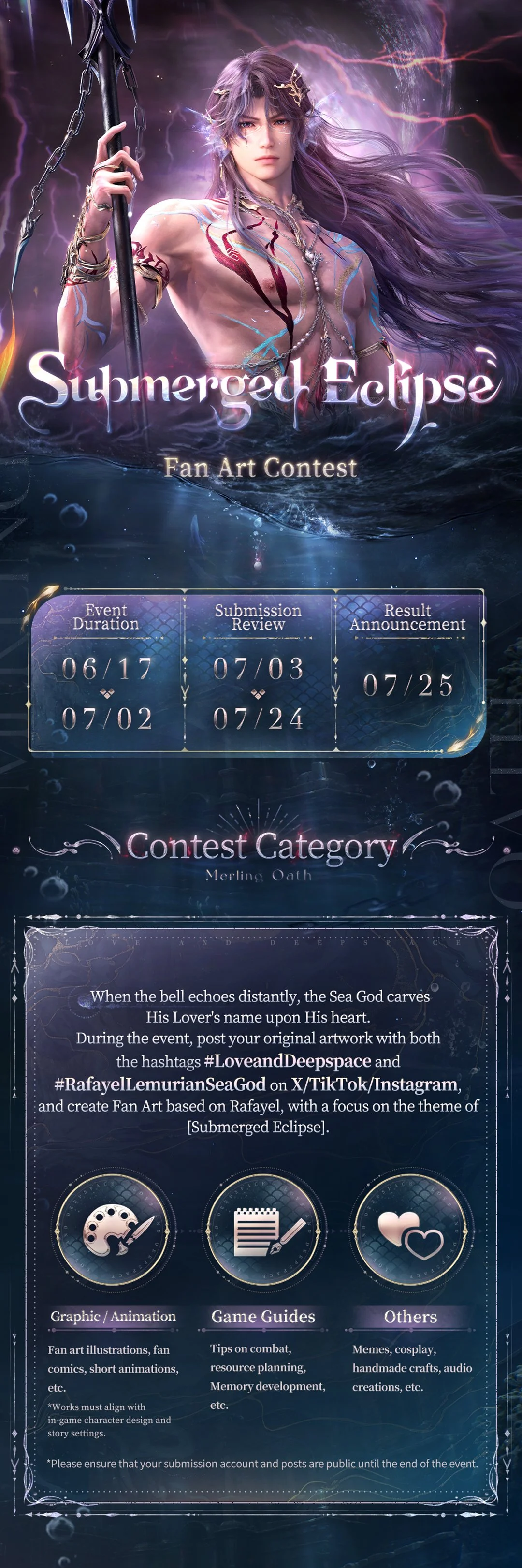 Love and Deepspace | Submerged Eclipse Fan Art Contest