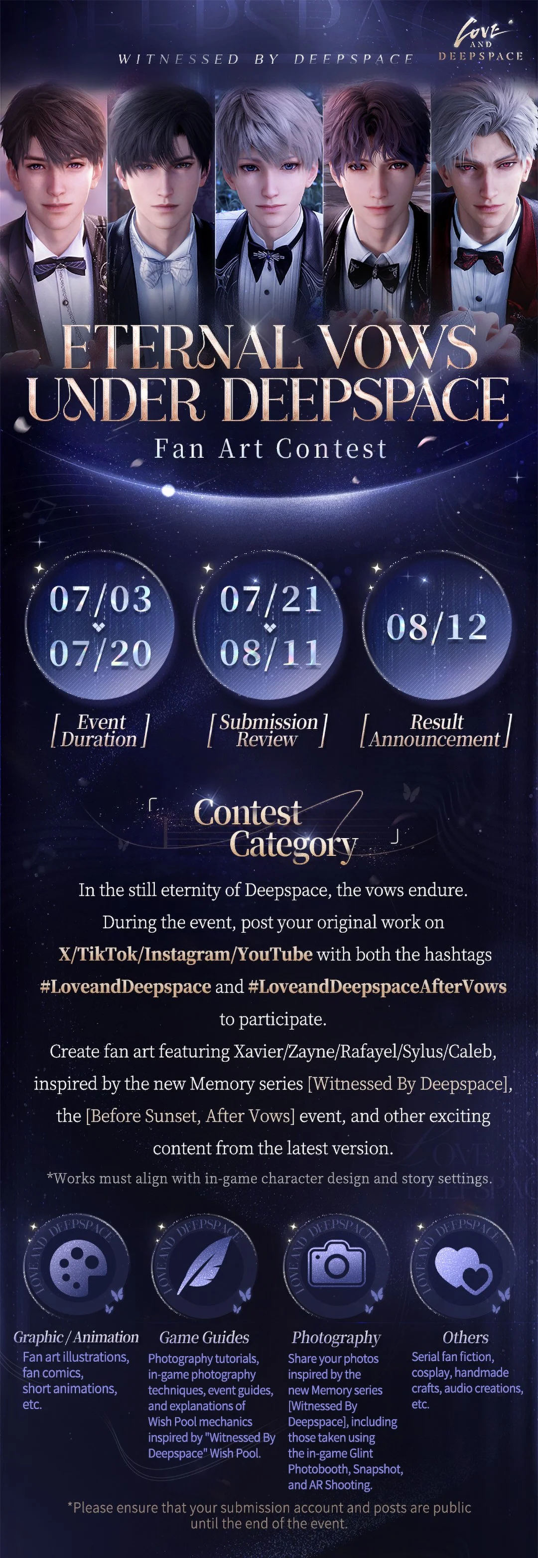 Love and Deepspace | [Eternal Vows Under Deepspace] Fan Art Contest
