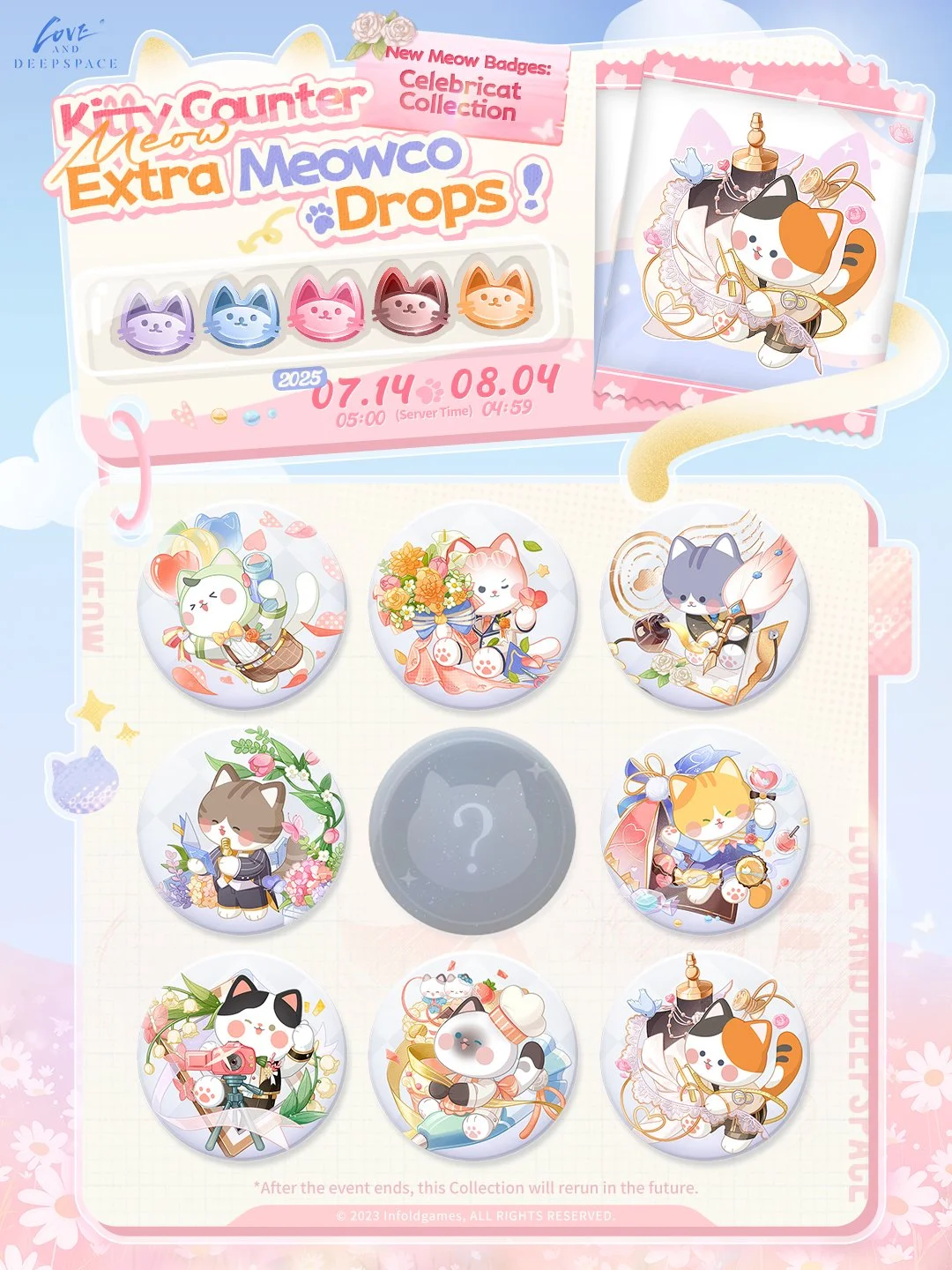 Pink bubbles fill the skies over Linkon City this July, while the kitties are bustling about preparing for the ceremony!