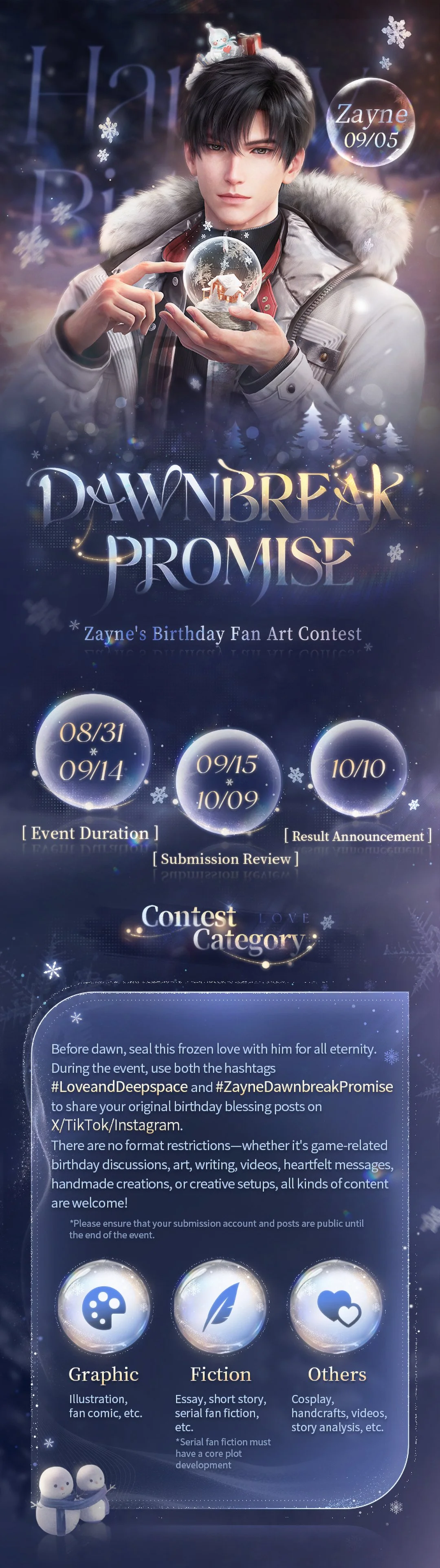 Love and Deepspace | Zayne's Birthday Fan Art Contest