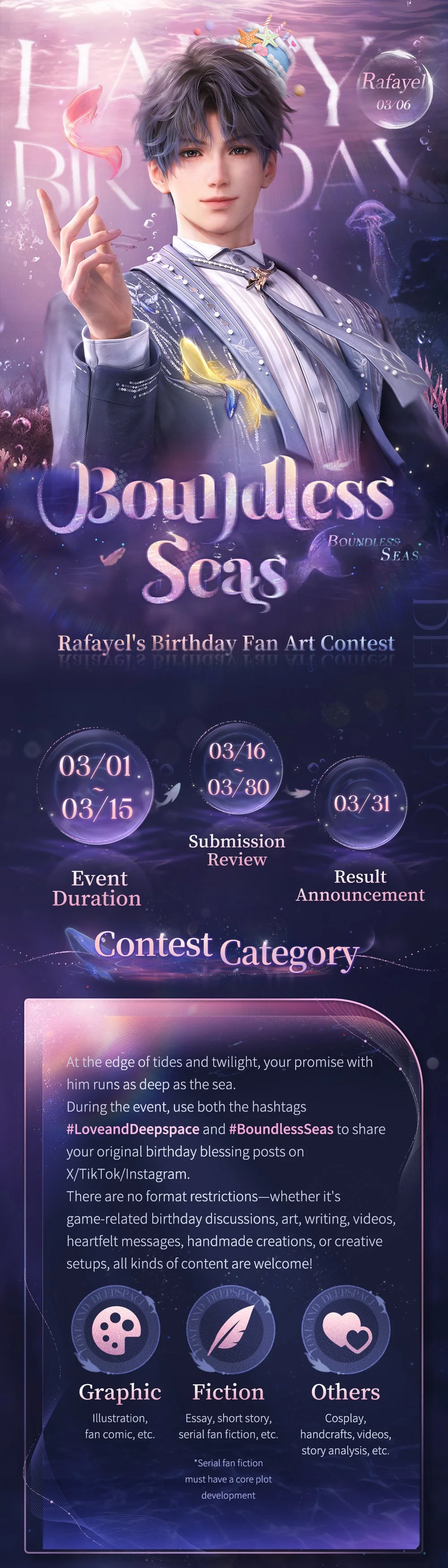 Love and Deepspace | Rafayel's Birthday Fan Art Contest