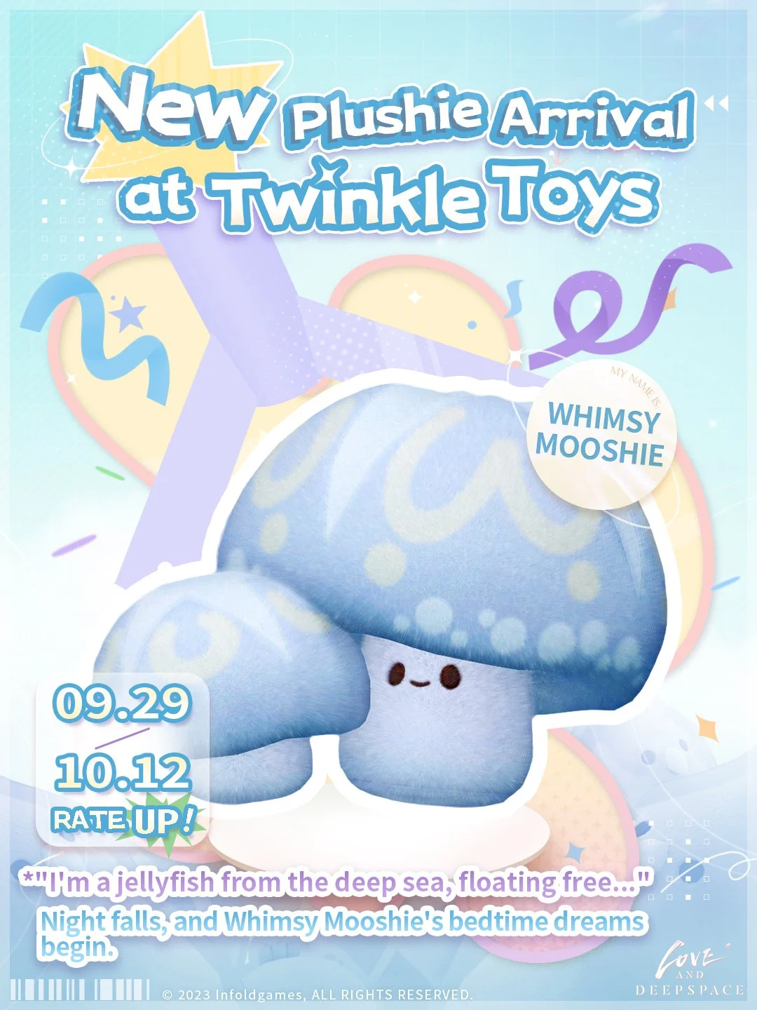 Bring the Twinkle plushies home and place them by your bedside.
