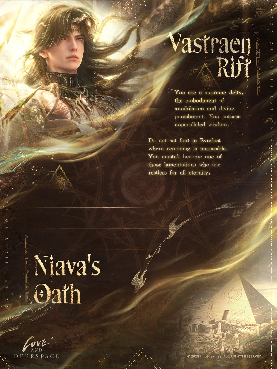 The chants of the people flow ceaselessly into the Divine Tower, reaching the ears of the Goddess of Niava.