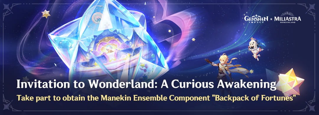"Invitation to Wonderland: A Curious Awakening": Take Part to Obtain the Manekin Cosmetic Component "Backpack of Fortunes"