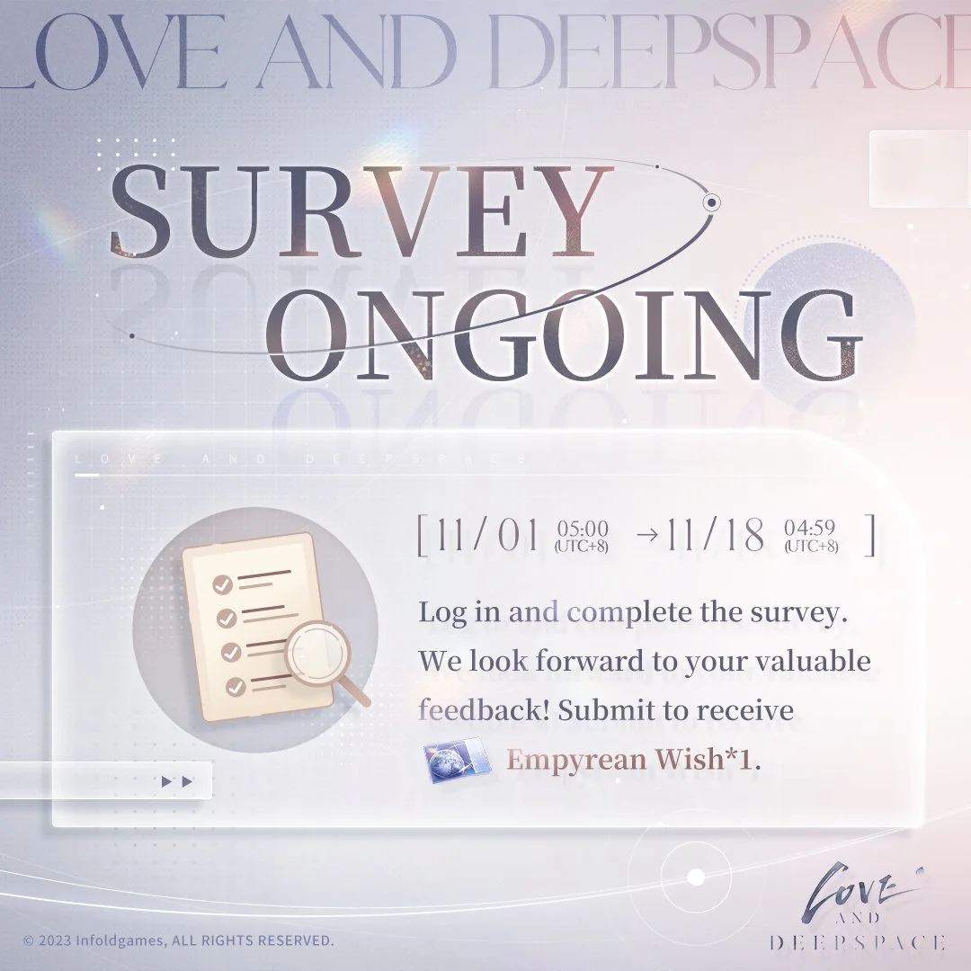 Limited-Time Survey Now Available on the Main Screen. Come Fill It Out!