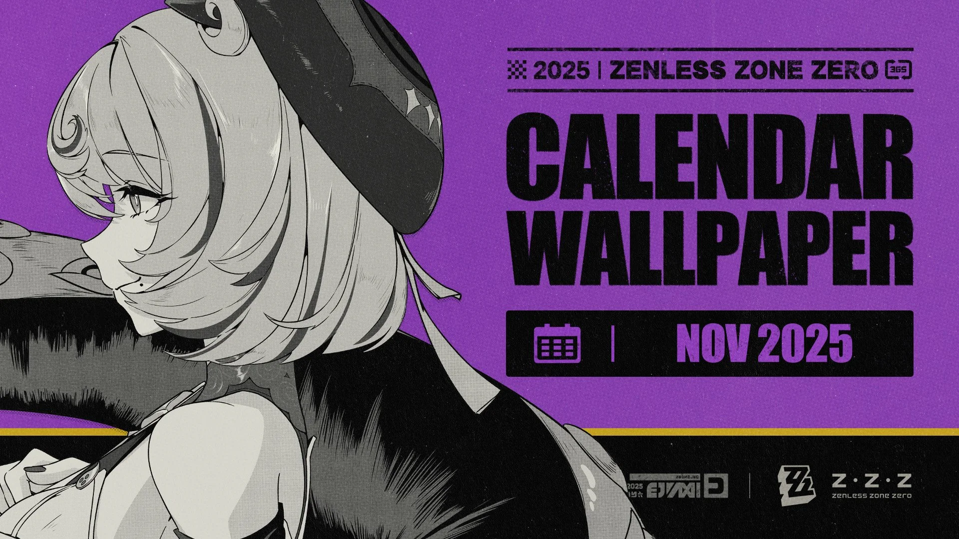 ZZZ Nov 2025 Calendar Wallpaper