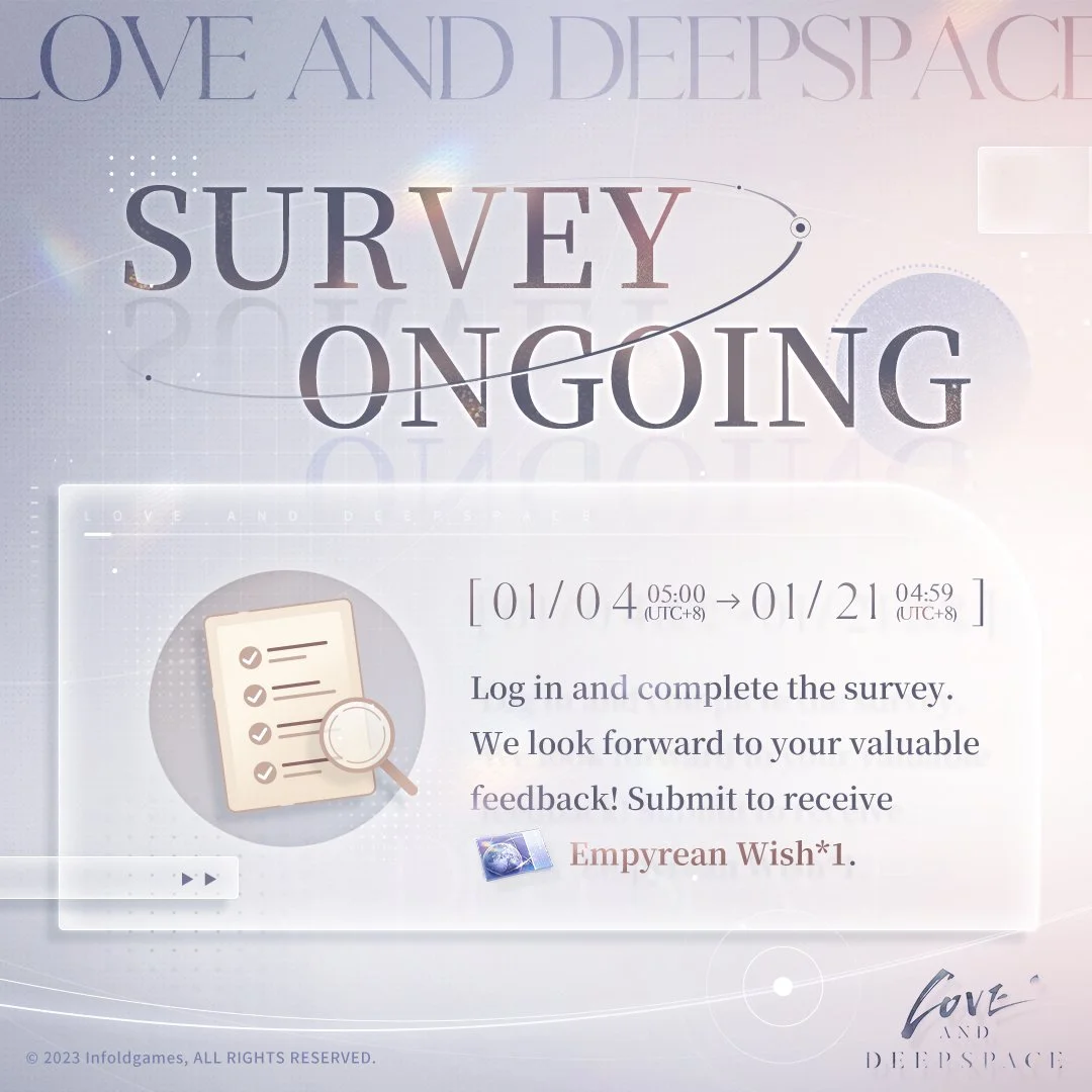 Limited-Time Survey Now Available on the Main Screen. Come Fill It Out!