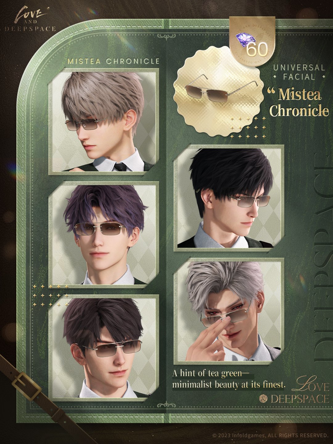 A hint of tea green—minimalist beauty at its finest.