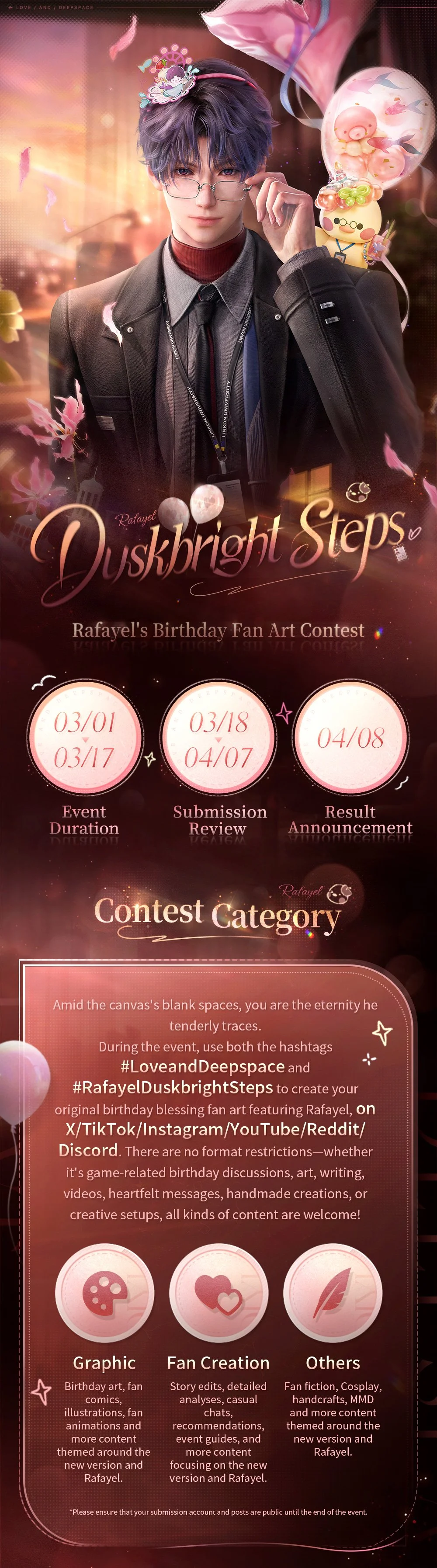 Love and Deepspace | Rafayel's Birthday Fan Art Contest