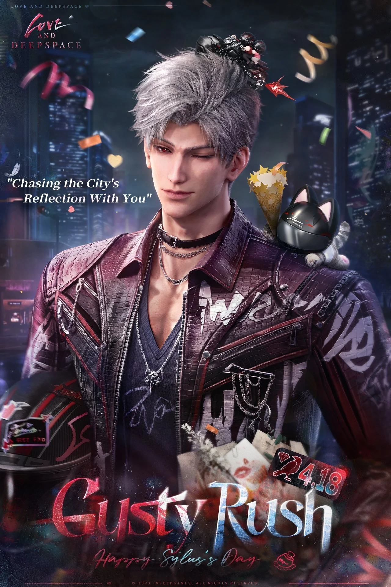 Racing through rainlit streets on a motorcycle, together witnessing