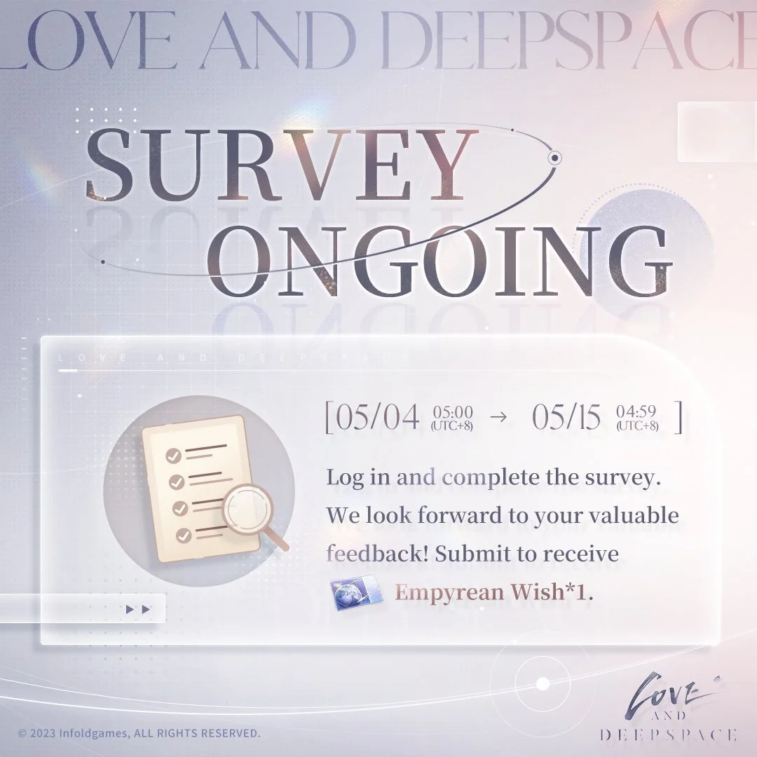 Love and Deepspace Survey Event Guide (Lingering Lust Series)