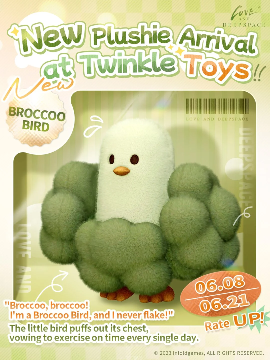 Love and Deepspace Broccoo Bird Rate-Up Event Guide: Dates, Plushie Availability, and Cotton Sheep Rotation Details