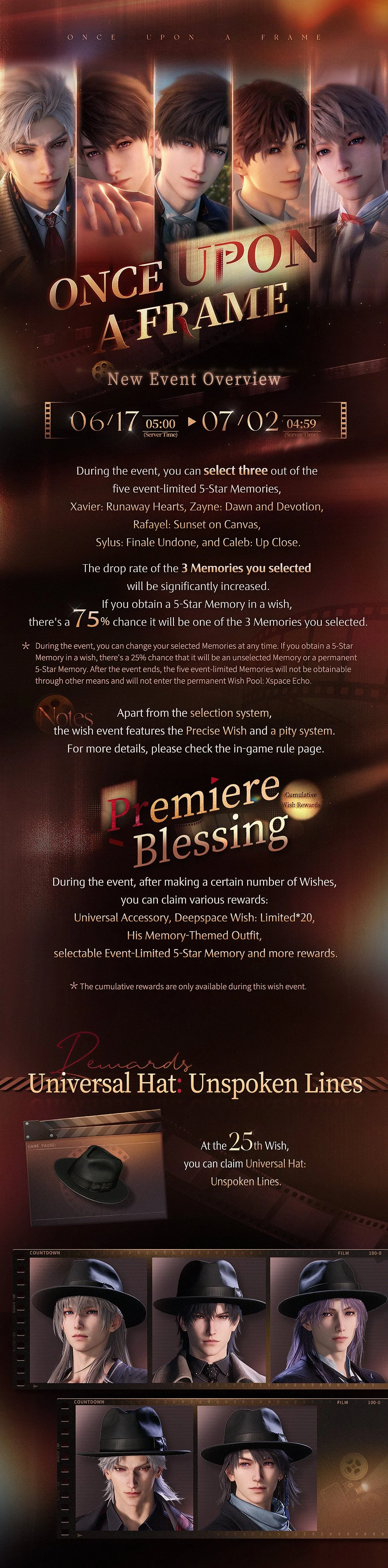 Love and Deepspace Once Upon a Frame Limited Wish Pool Introduces New 5-Star Memories, Wish Packs, and Limited Currency