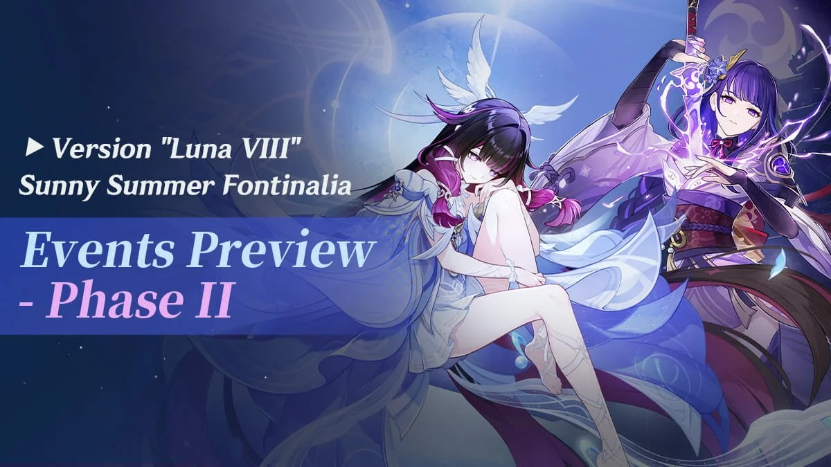 Genshin Impact Luna VIII Phase II Events Preview: Sunny Summer Fontinalia and Moon Exploration Rewards