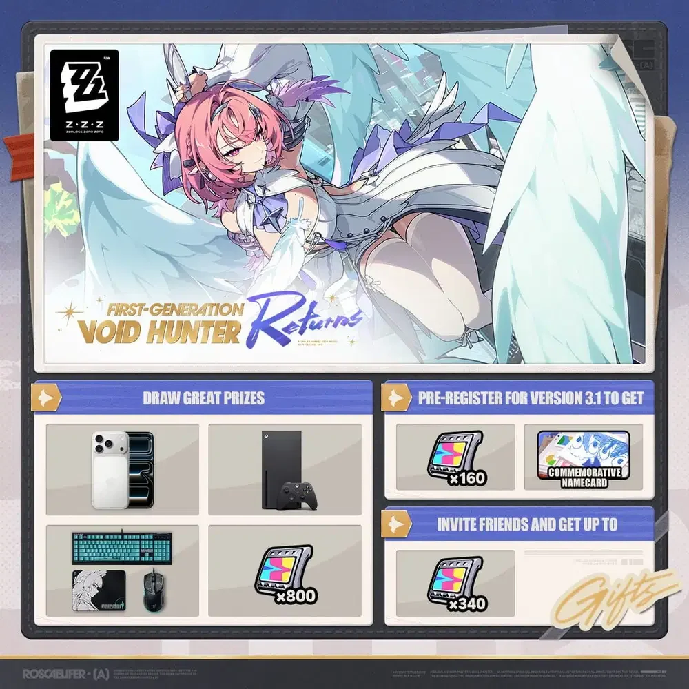 Zenless Zone Zero Version 3.1 Pre-Registration Event: First-Generation Void Hunter Returns
