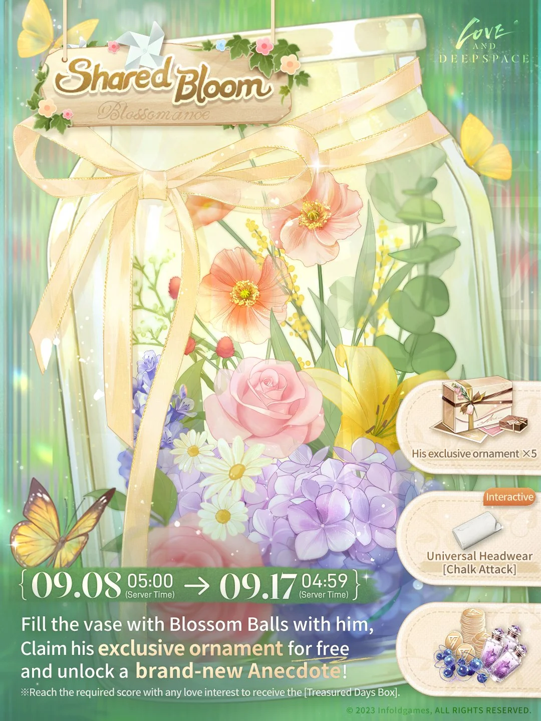 Love and Deepspace Shared Bloom: Event Dates, Games, Rewards, and Exclusive Ornaments