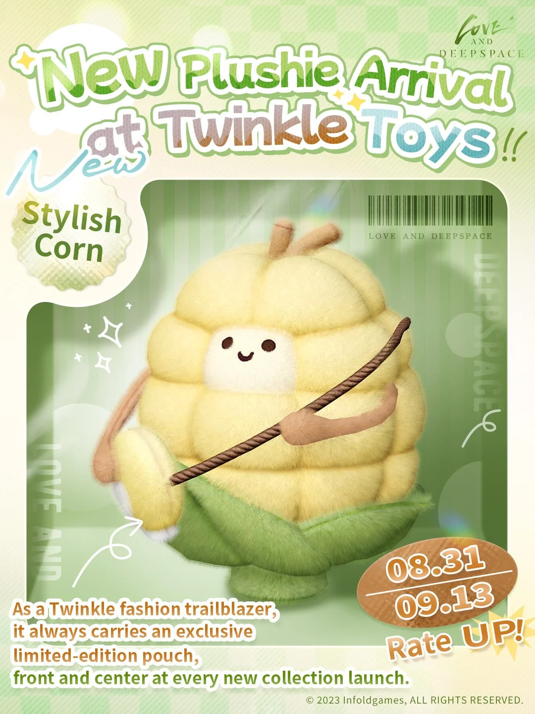 Love and Deepspace Twinkle Toys Update: Stylish Corn Rate Up and Wobble Berry Plushie Rotation