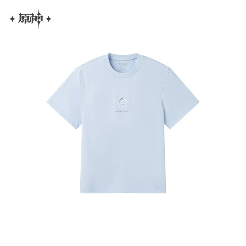 *Preorder* Genshin Impact Columbina Theme Impression Series Casual Short Sleeve T Shirt: Light Blue