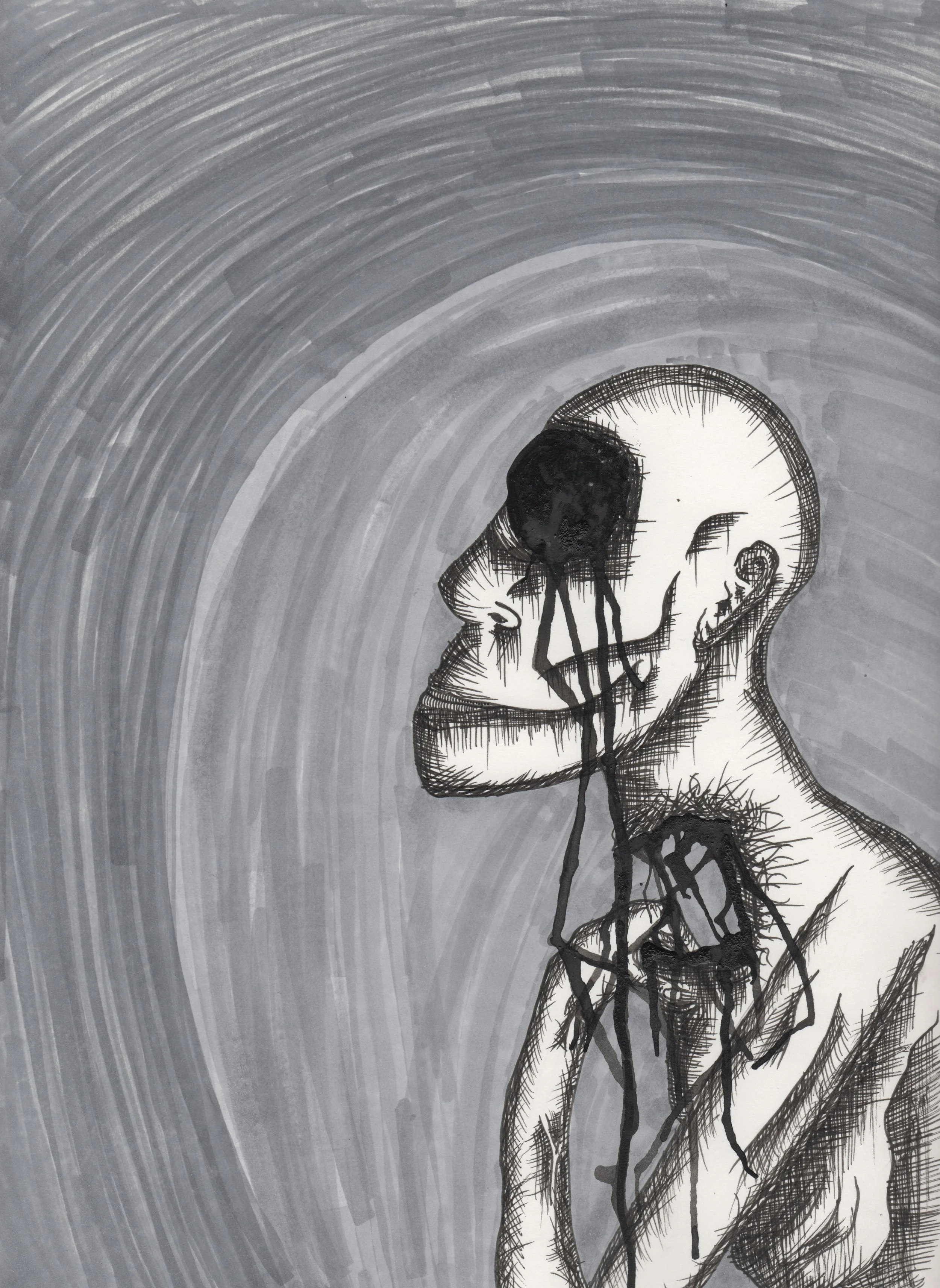 "Proto Sincerity"
Copic markers, india ink, and technical pens on bristol paper
Benno Levine 2018