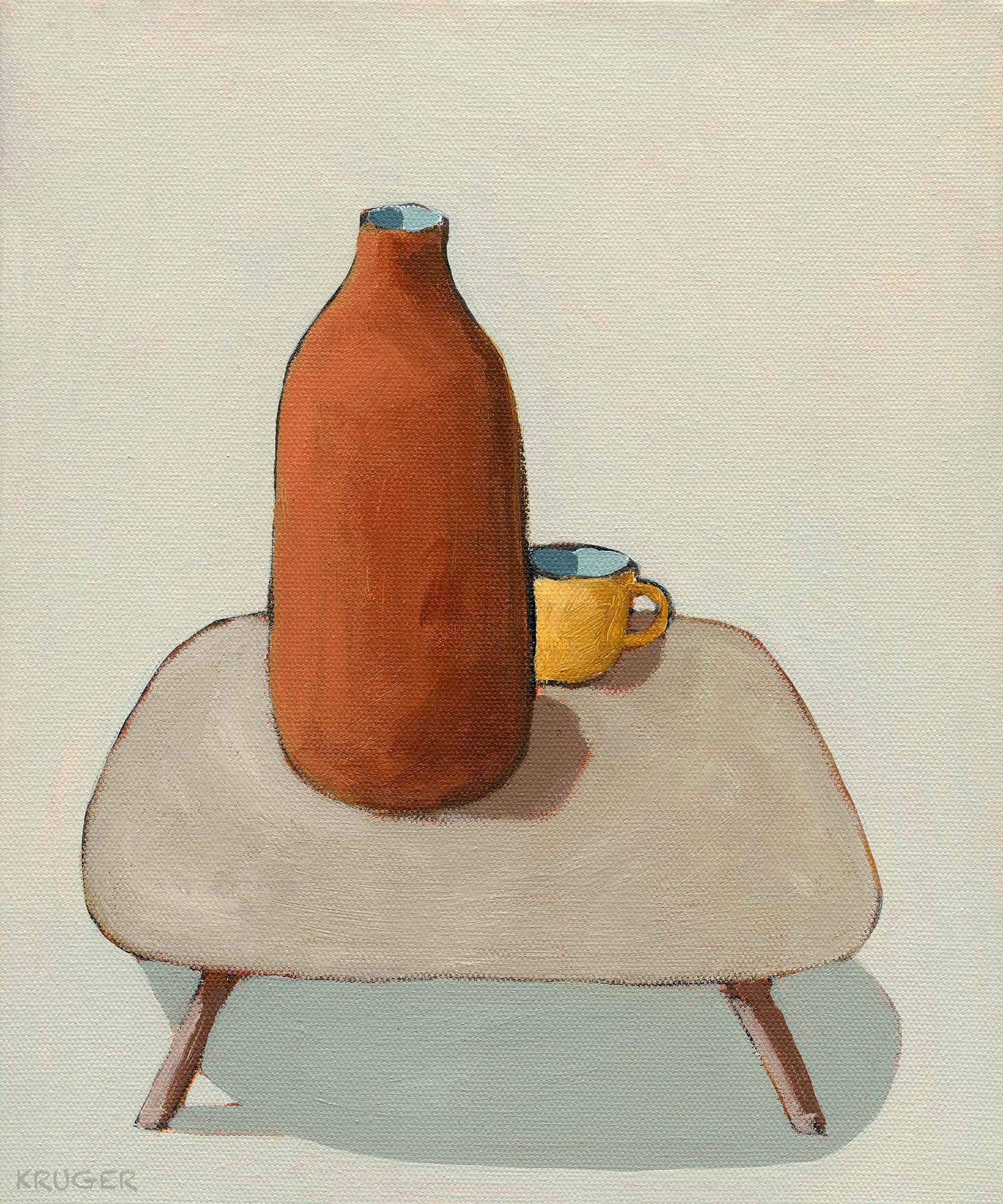  “Sake set”, acrylic on canvas, 27.5 x 32.5cm 