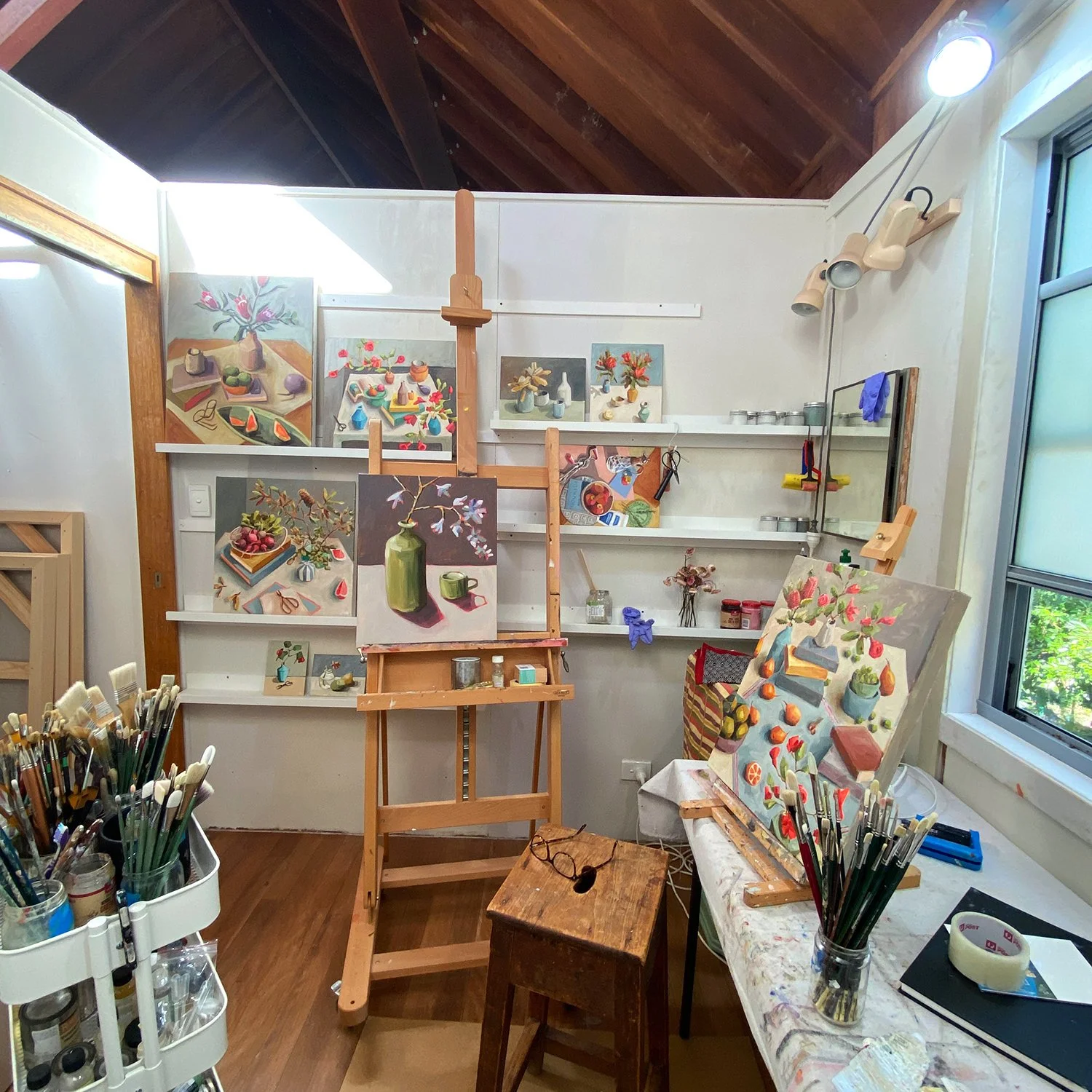 Work in progress for Inside Story exhibition at Michael Reid Northern Beaches
