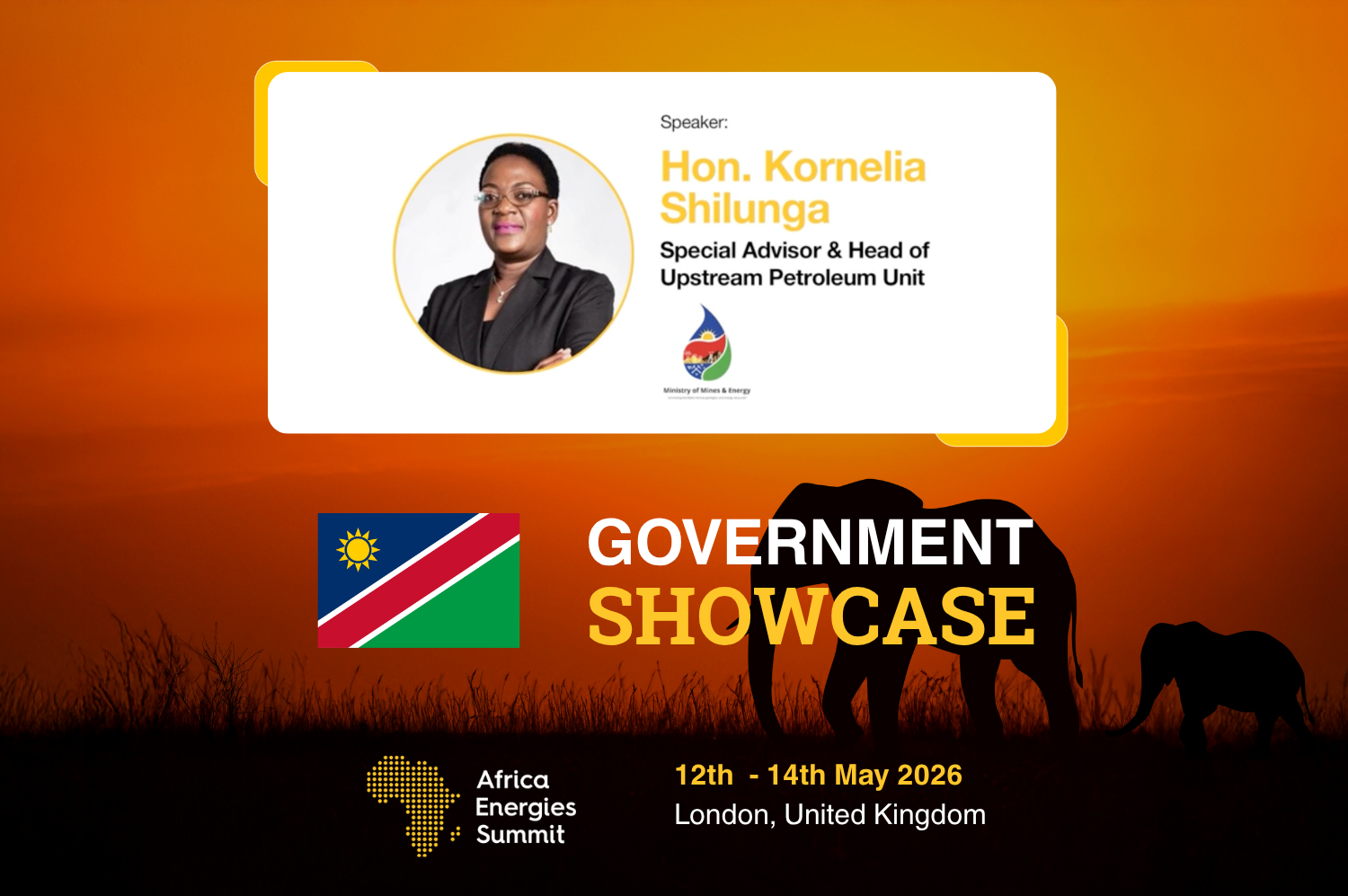 Government Speaker Announcement: Namibia’s Hon. Kornelia Shilunga