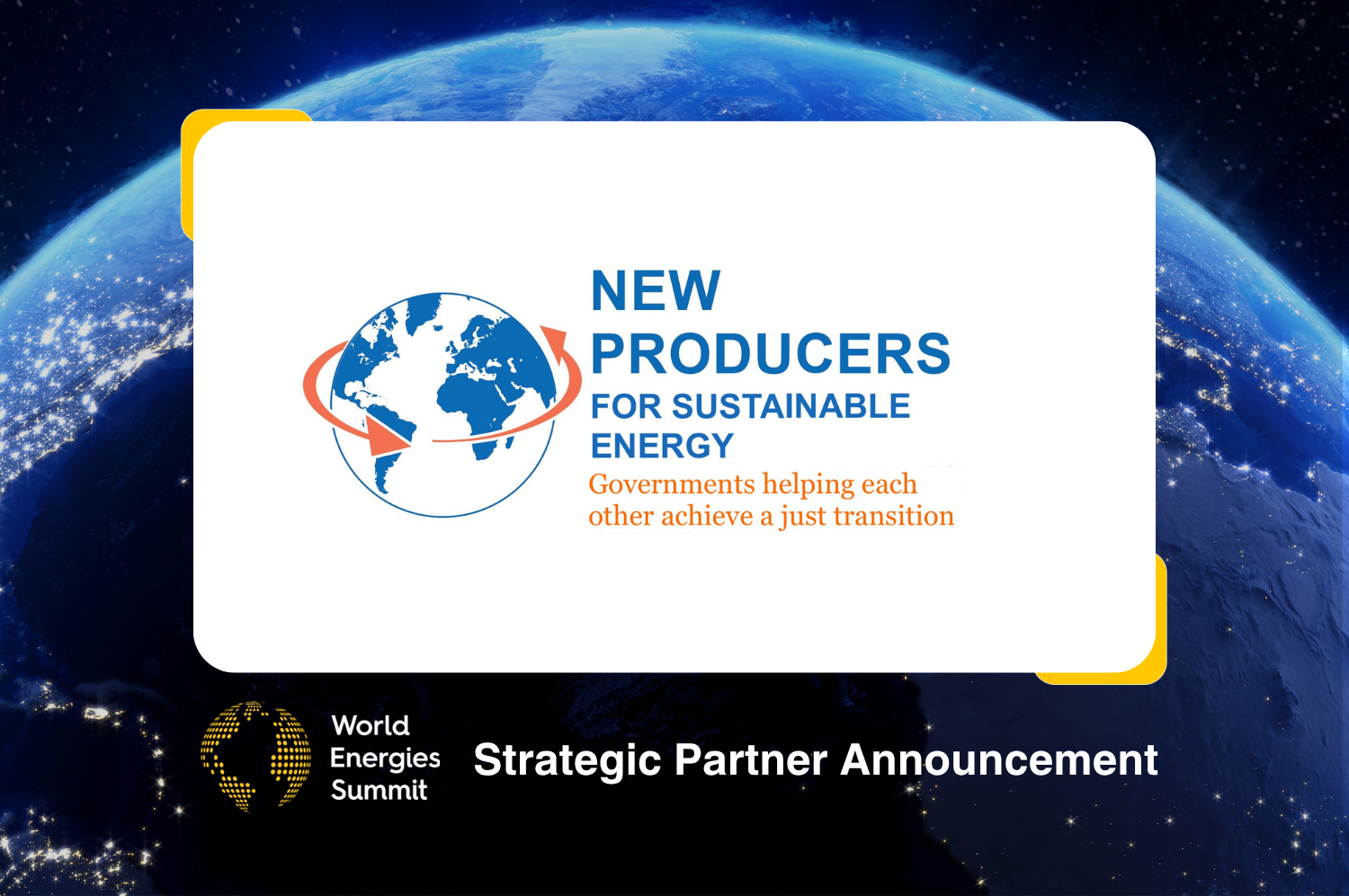 World Energies Summit 2026 Welcomes NP4SE as Strategic Partner