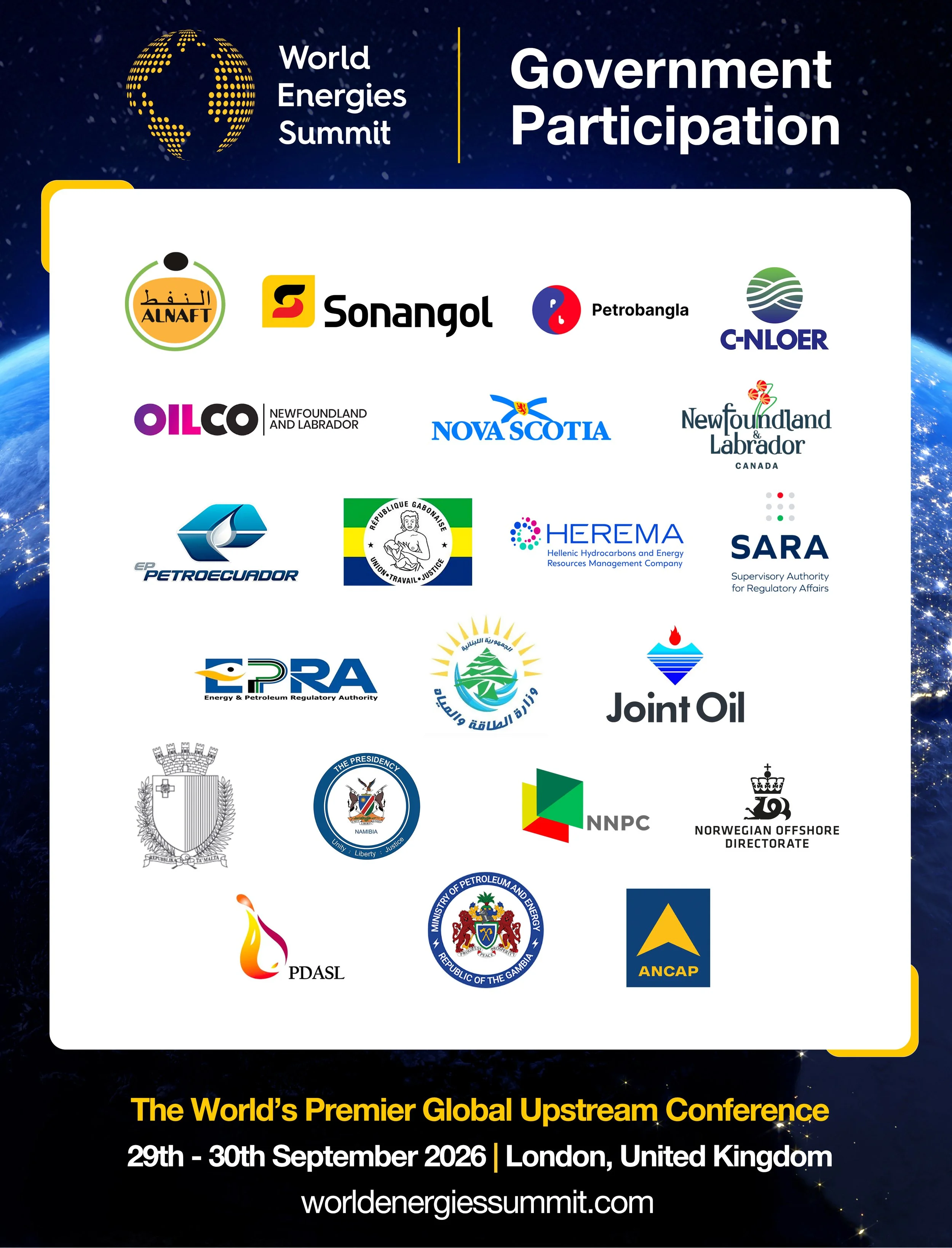 World Energies Summit - Global Governments Join Us in London
