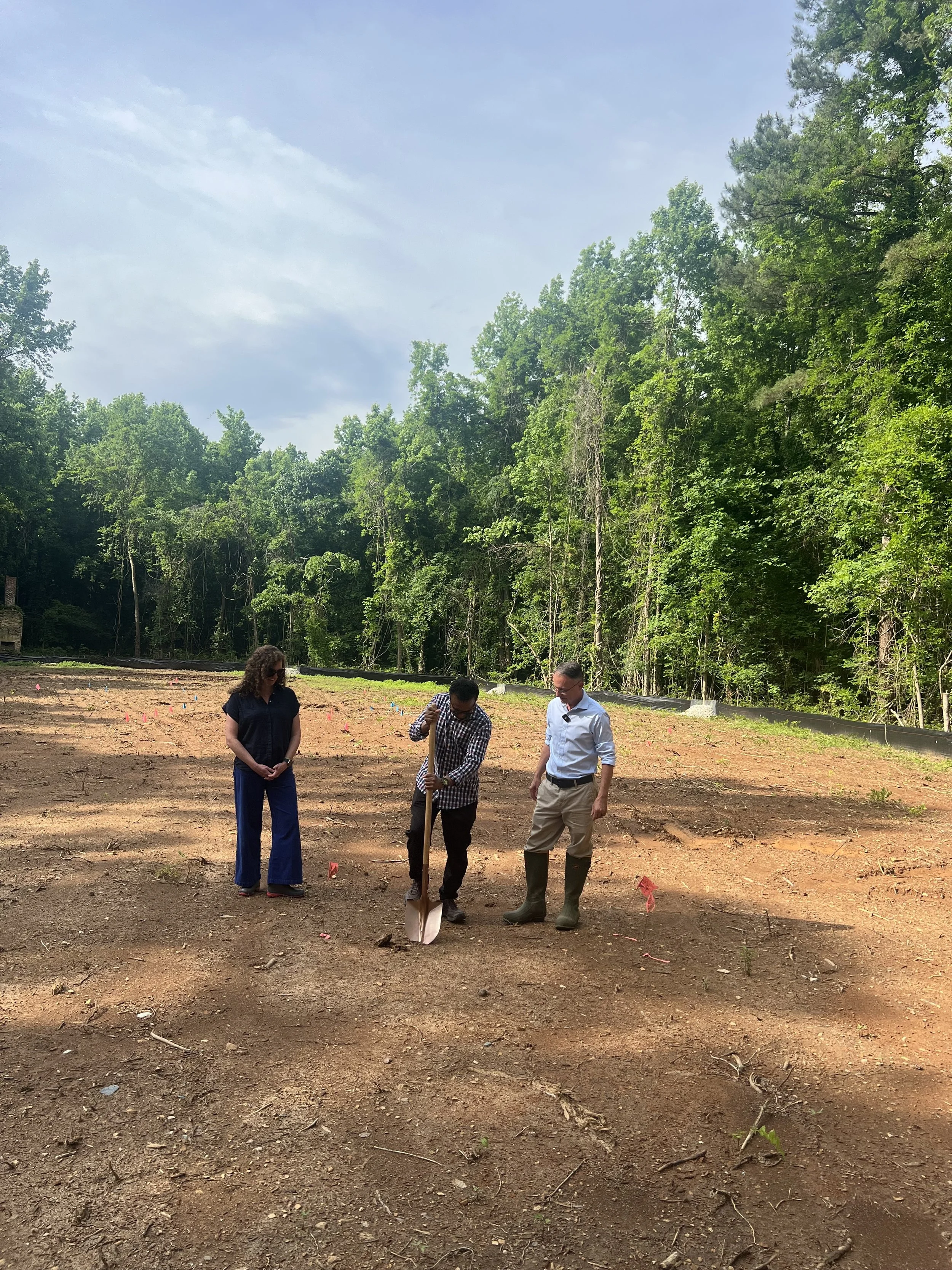 groundbreaking ceremony for custom home built by cat french design chapel hill interior designer durham interior designer