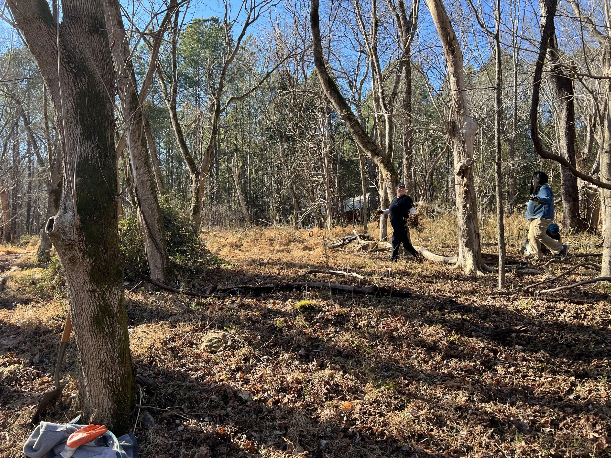 cat french design team planting and maintaining public green space with the triangle land conservancy chapel hill interior designer durham interior designer