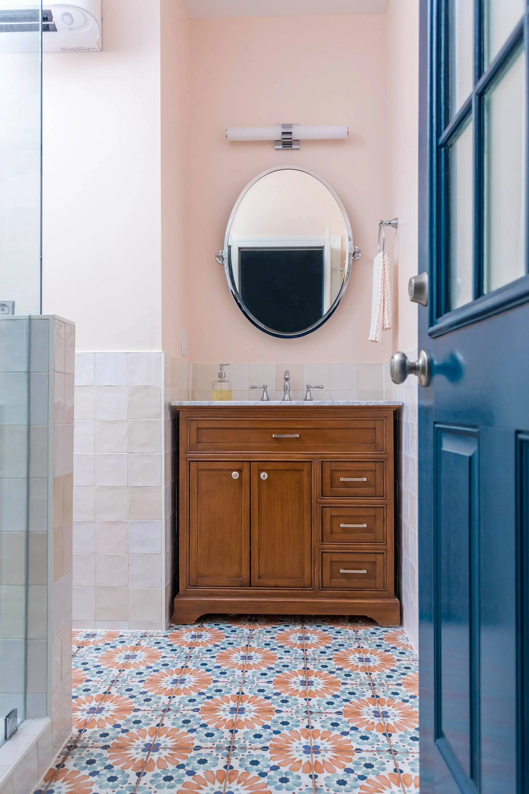 Beautiful Tile | A Colorful Poolside Bathroom