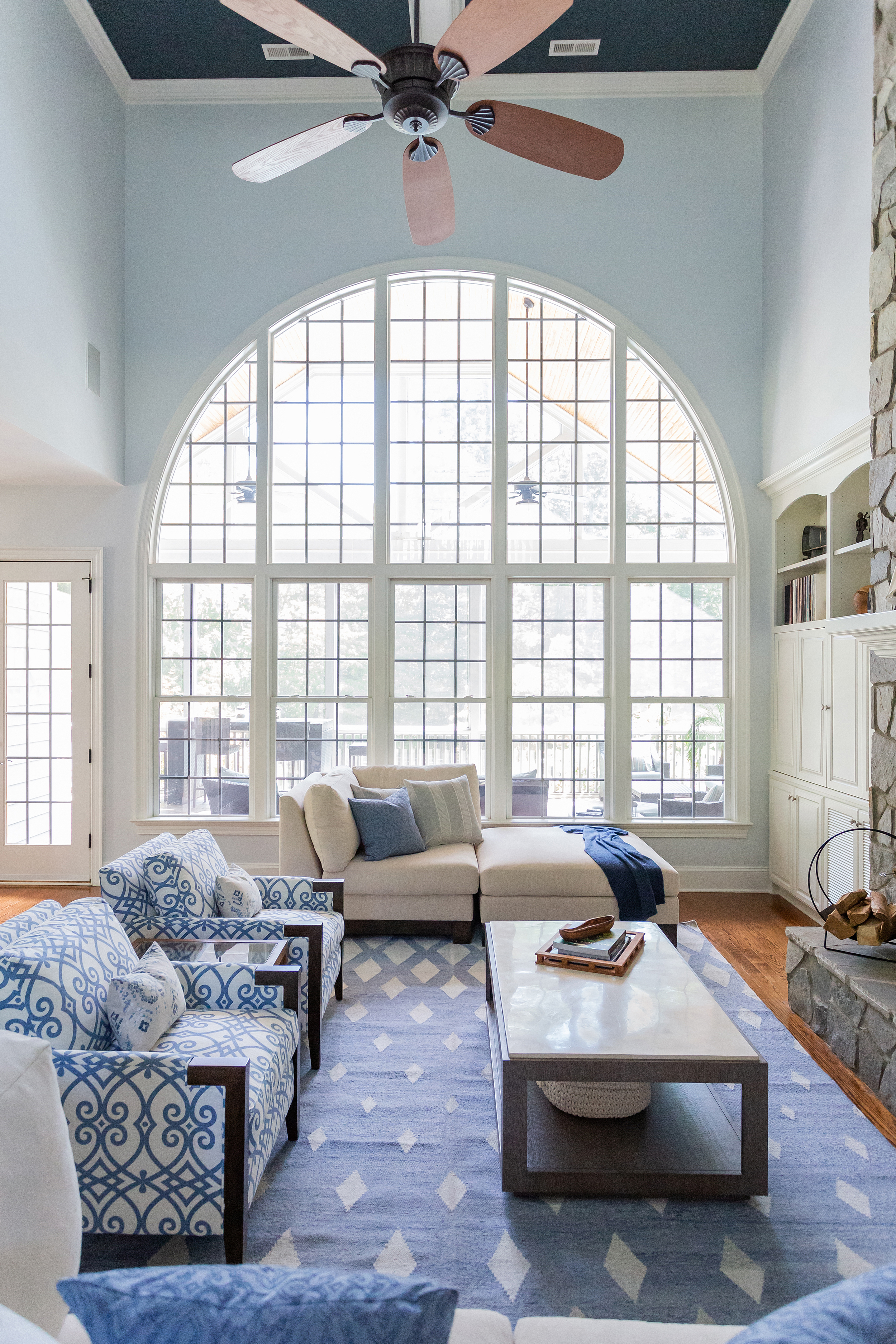 Two-Story Living Room Design | Contemporary Coastal Home