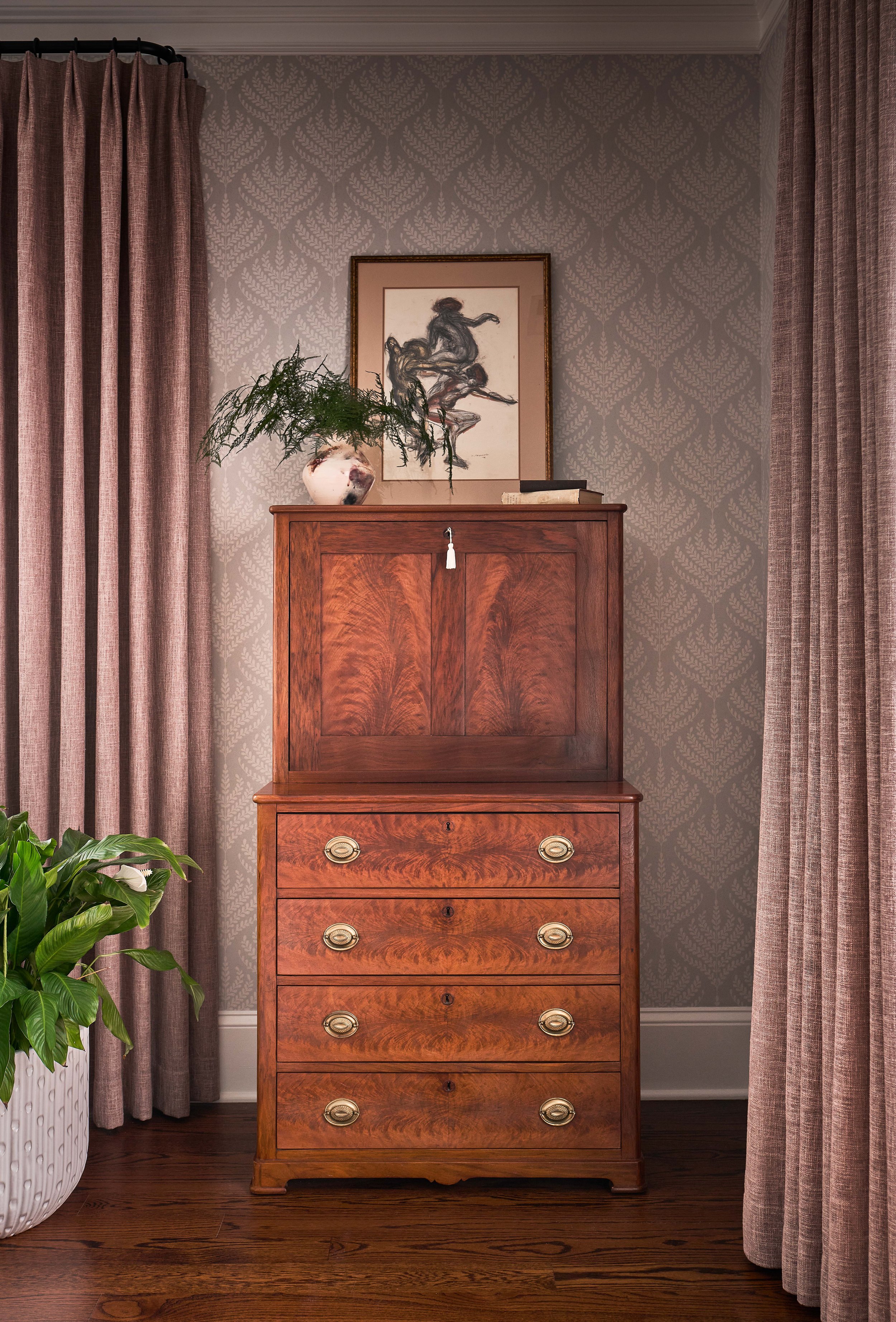 Antique secretary desk vintage furniture soulful interior design by cat french design chapel hill interior designer luxury interior designer chapel hill nc