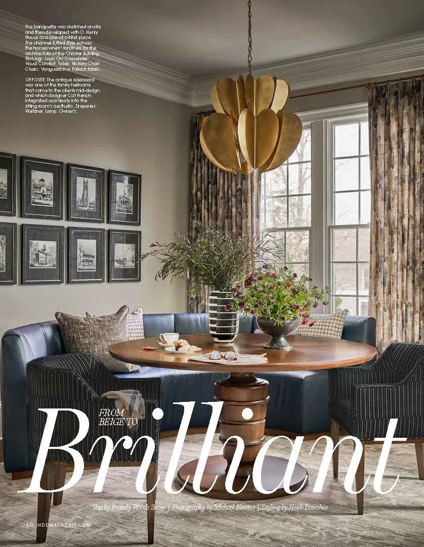 dining rom design by cat french design featured in home design and decor magazine chapel hill durham interior design