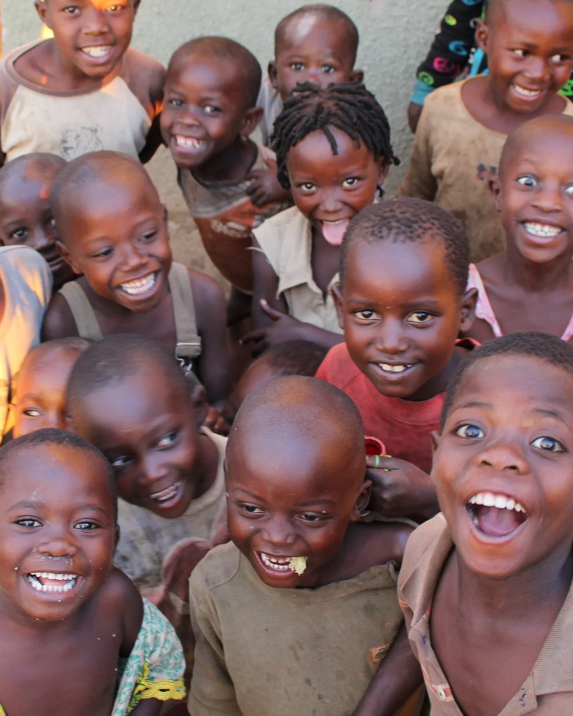 Kids at refugee camp who will benefit from the water filtration systems built in team building