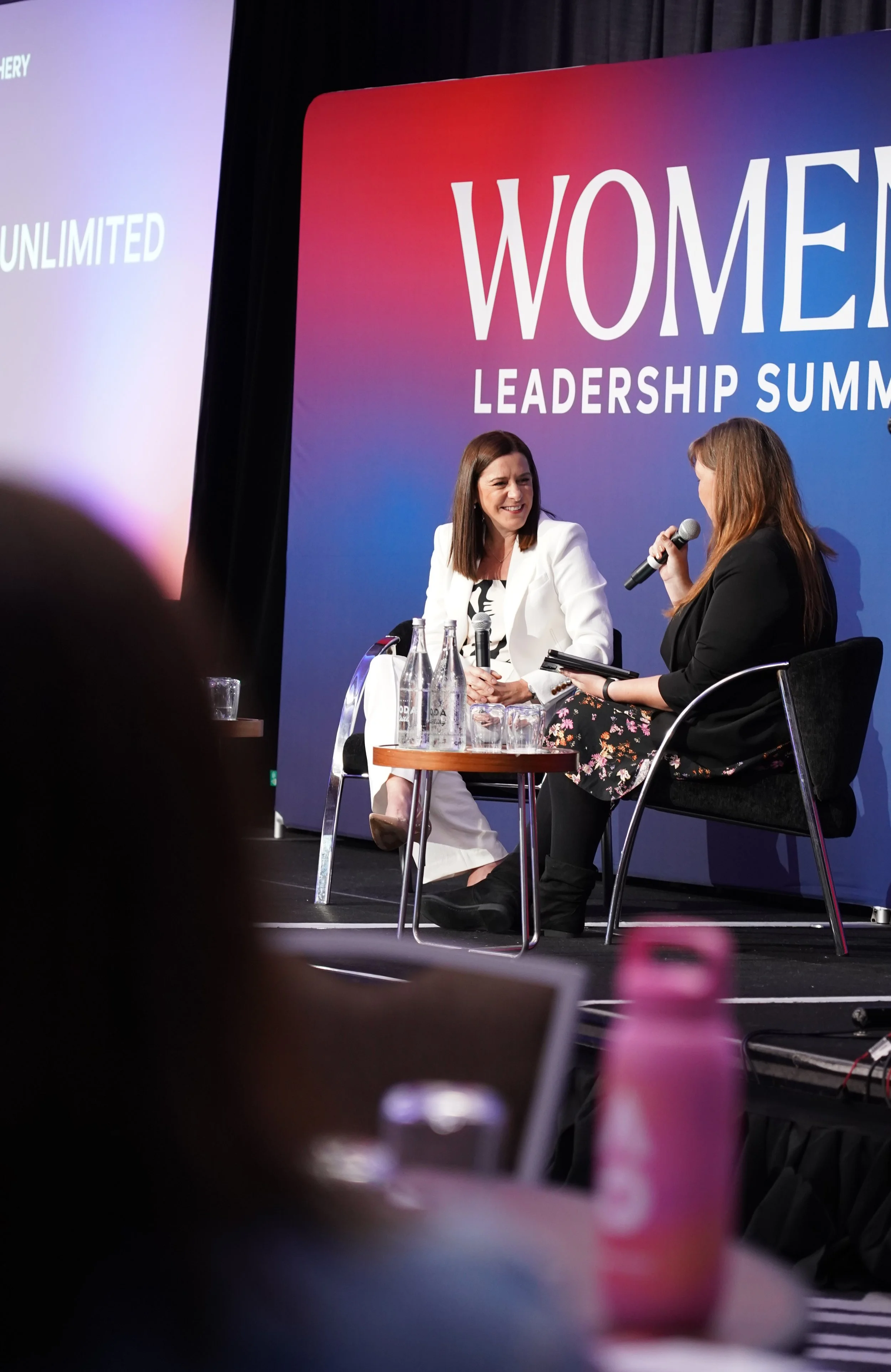 Eleanor interviewing QLD Attorney General Deb Frecklington at a leadership summit