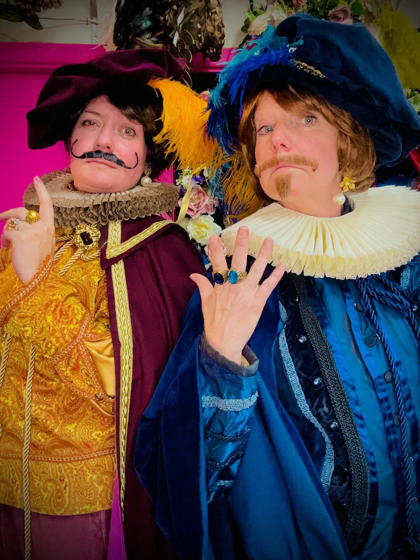 International Men&rsquo;s Day 2025: Celebrating the Manliest of Moustachioed Masculine Men- feathers, jewels, ruffs and all. Huzzah! 
#internationalmensday #moustache #elizabethanfancyboys #costumehire