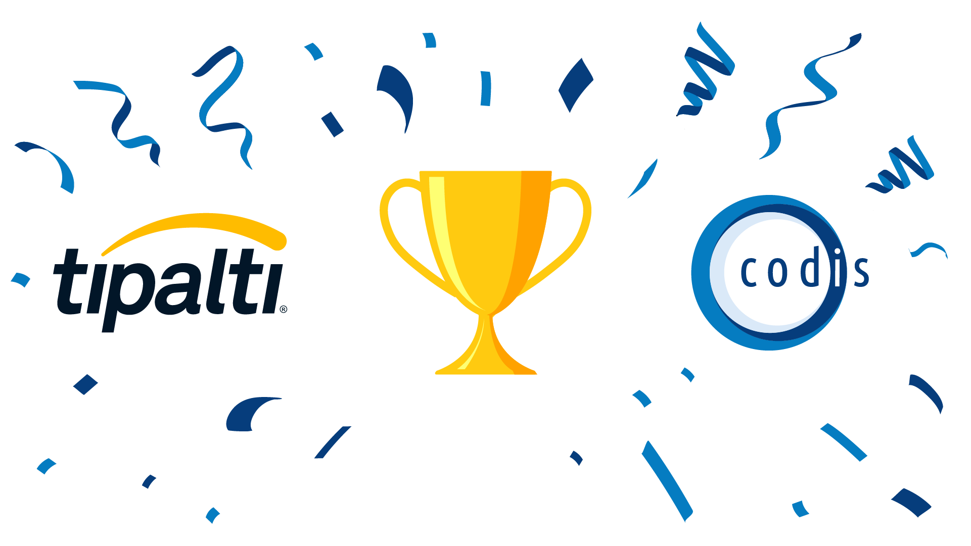 tipalti-codis logo with trophy and confetti