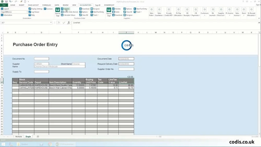 clicking validate butting