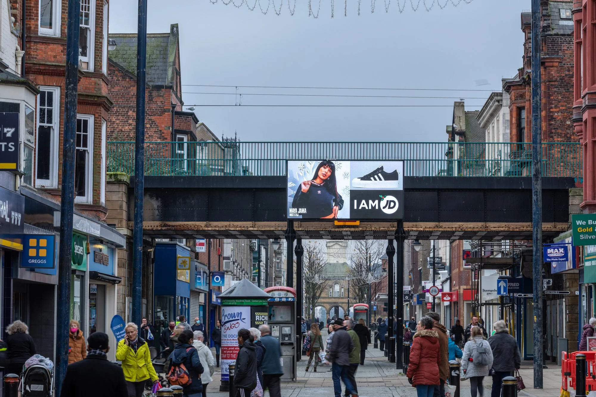 South Shields street with outdoor advertising LED Screen