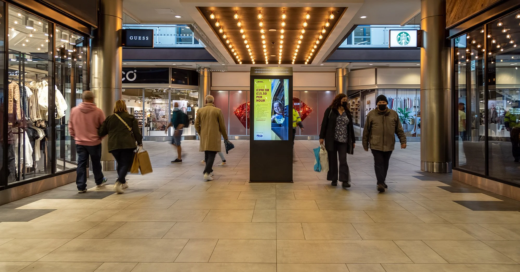 advertising screen in livingston designer village